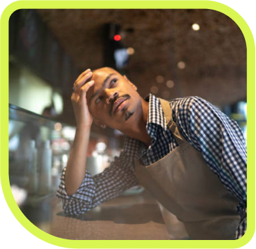 Stressed Restaurant Worker